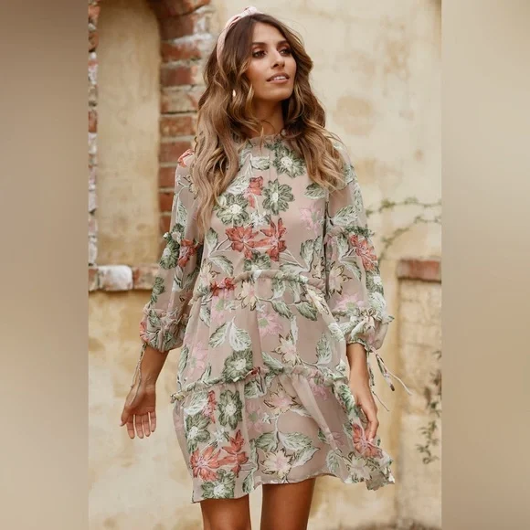 MAKE IT OBVIOUS DRESS MOCHA  Hello Molly mini dress size US 2 open back - Picture 2 of 13